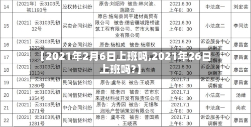 【2021年2月6日上班吗,2021年26日上班吗?】-第2张图片