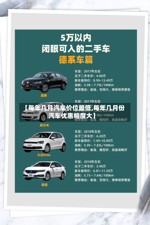 【每年几月汽车价位最低,每年几月份汽车优惠幅度大】