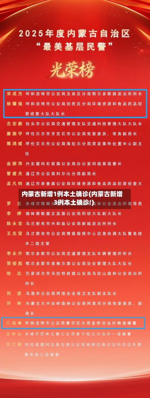 内蒙古新增1例本土确诊(内蒙古新增3例本土确诊!)