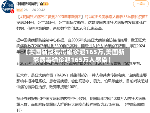 【美国新冠病毒确诊超165万,美国新冠病毒确诊超165万人感染】