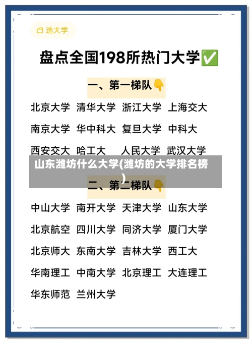 山东潍坊什么大学(潍坊的大学排名榜)