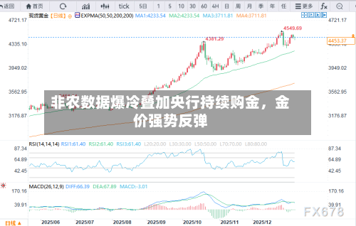 非农数据爆冷叠加央行持续购金	，金价强势反弹-第3张图片