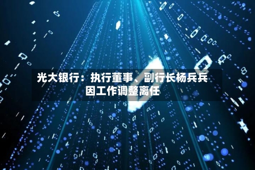 光大银行：执行董事、副行长杨兵兵因工作调整离任