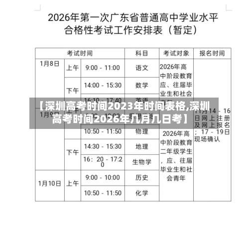 【深圳高考时间2023年时间表格,深圳高考时间2026年几月几日考】-第2张图片