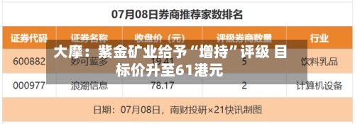 大摩：紫金矿业给予“增持”评级 目标价升至61港元-第1张图片