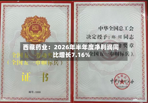 西藏药业：2026年半年度净利润同比增长7.16%