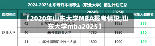 【2020年山东大学MBA报考情况,山东大学mba2025】