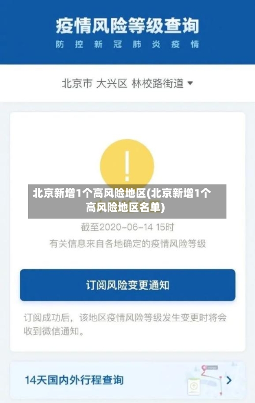 北京新增1个高风险地区(北京新增1个高风险地区名单)-第2张图片