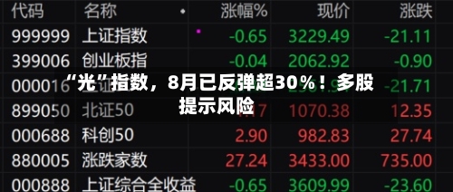 “光”指数，8月已反弹超30％！多股提示风险-第1张图片