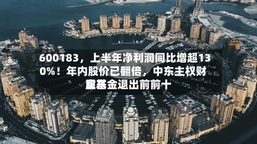 600183，上半年净利润同比增超130%！年内股价已翻倍，中东主权财富基金退出前前十股东-第2张图片
