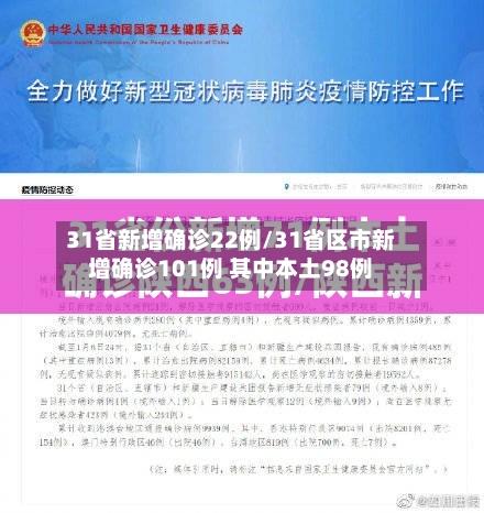 31省新增确诊22例/31省区市新增确诊101例 其中本土98例