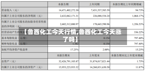【鲁西化工今天行情,鲁西化工今天涨了吗】-第3张图片