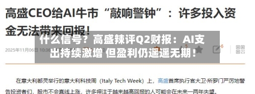 什么信号？高盛辣评Q2财报：AI支出持续激增 但盈利仍遥遥无期！-第2张图片