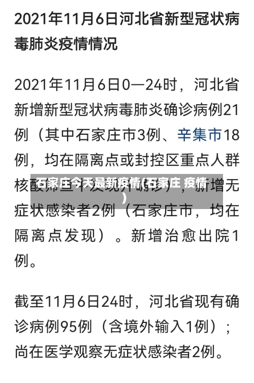 石家庄今天最新疫情(石家庄 疫情)