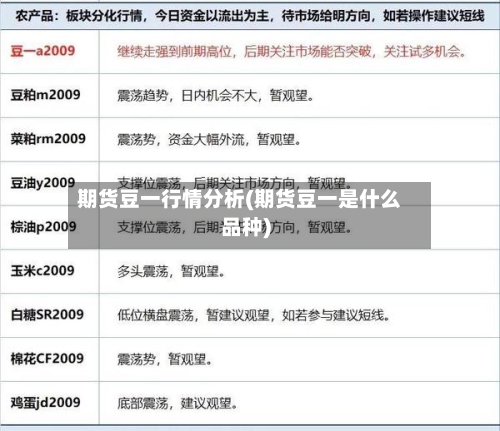 期货豆一行情分析(期货豆一是什么品种)