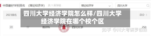 四川大学经济学院怎么样/四川大学经济学院在哪个校个区-第2张图片