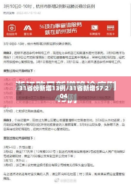 31省份新增13例/31省新增57 204