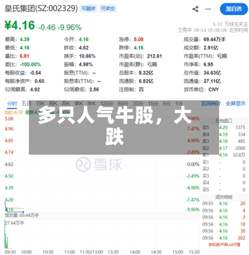 多只人气牛股，大跌-第2张图片