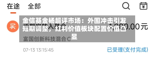 金信基金杨超评市场：外围冲击引发短期调整，红利价值板块配置价值凸显-第2张图片