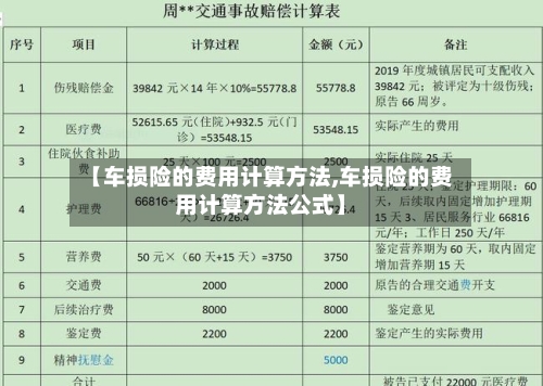 【车损险的费用计算方法,车损险的费用计算方法公式】