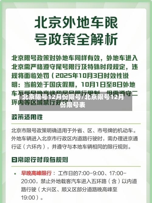 北京限号12月份限号/北京限号12月份限号表-第2张图片