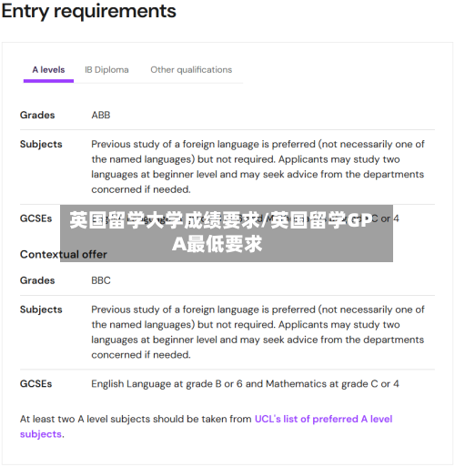 英国留学大学成绩要求/英国留学GPA最低要求-第2张图片