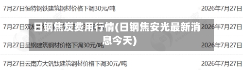 日钢焦炭费用行情(日钢焦安光最新消息今天)