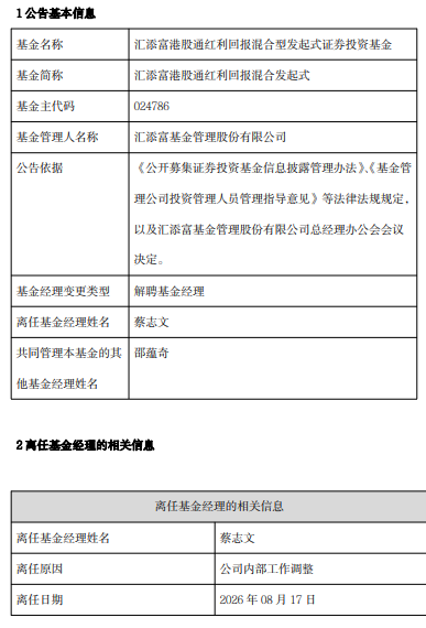 汇添富“指数女神	”过蓓蓓38天清仓式卸任 公募基金经理离职潮持续升温